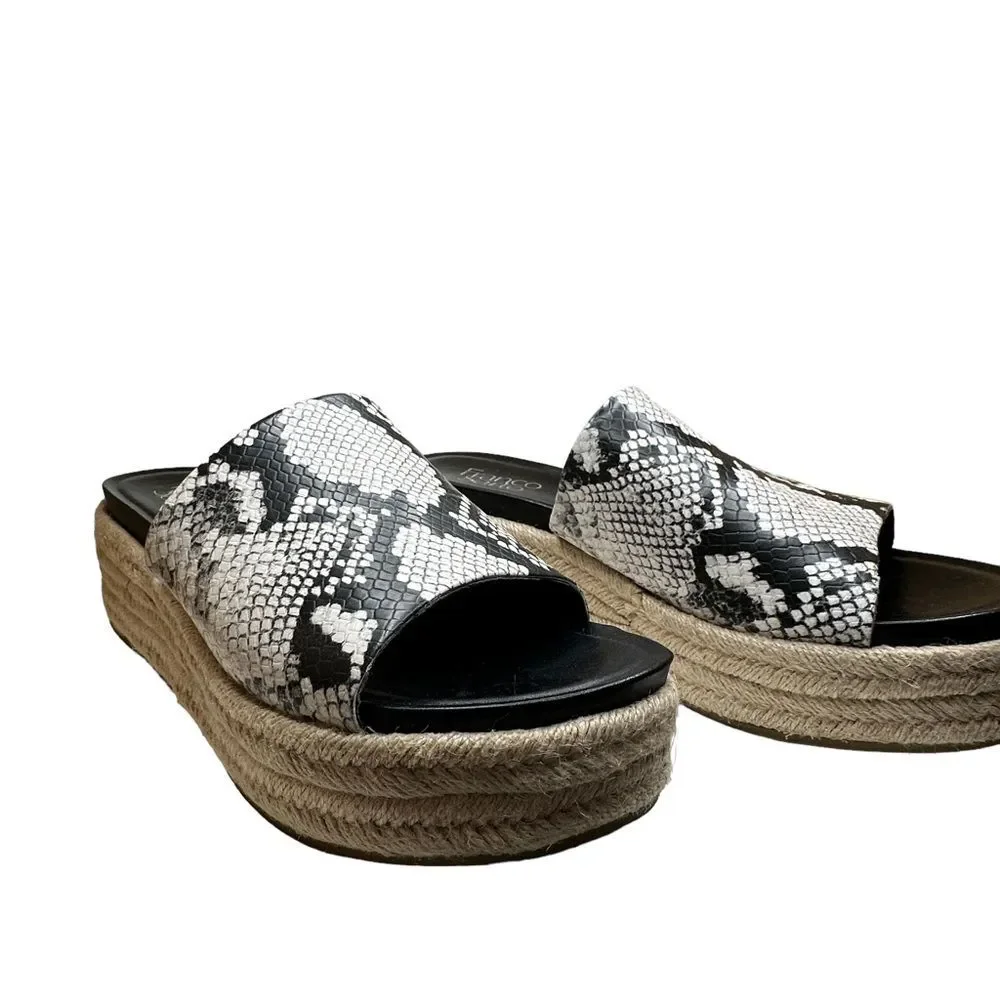 Franco Sarto Tola Espadrille Snake Print Sandal Slide 8.5